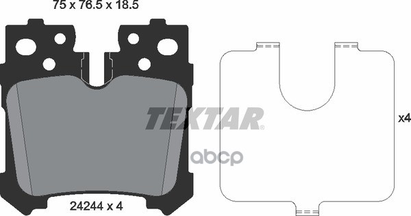 Колодки тормозные задние TEXTAR 2424401 Textar арт. 2424401