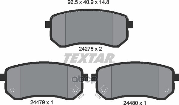 Колодки Тормозные Дисковые | Зад | Textar арт. 2427601