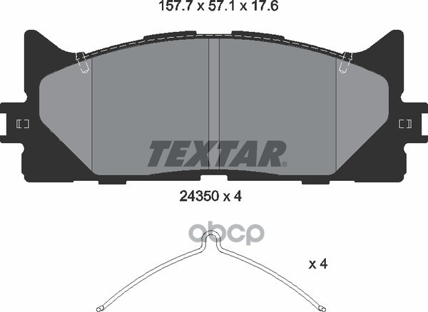 Колодки тормозные передние TEXTAR 2435001 Textar арт. 2435001