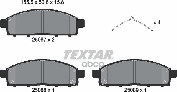 Колодки передние TEXTAR 2508703 Textar арт. 2508703