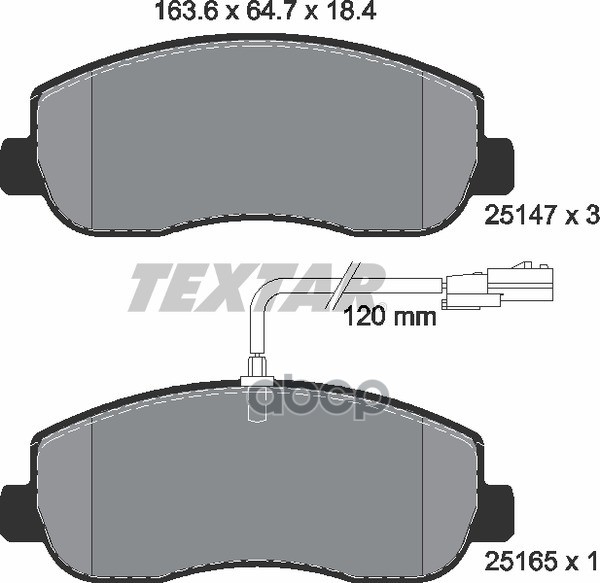 Колодки передние с противошумной пластиной Q+ NISSAN OPEL RENAULT VAUXHALL TEXTAR 2514701 Textar арт. 2514701