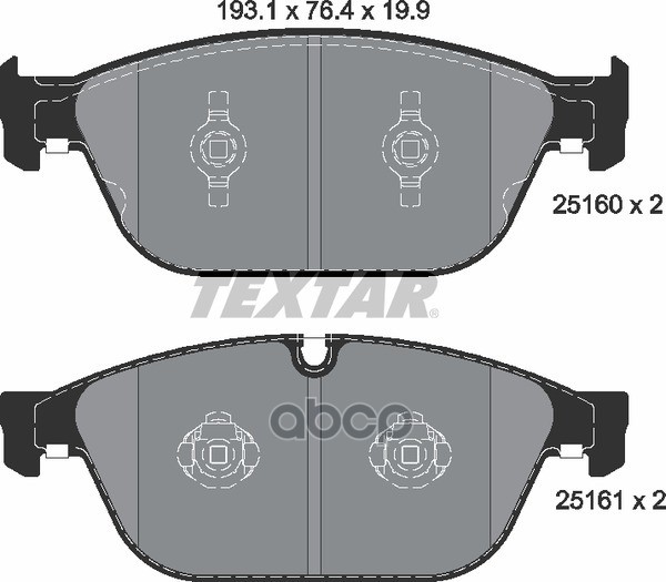 Колодки передние с противошумной пластиной Q+ AUDI TEXTAR 2516002 Textar арт. 2516002