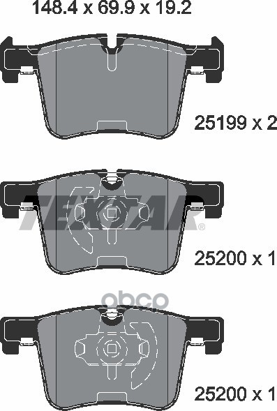 Колодки передние с противошумной пластиной Q+ BMW X3 F25 TEXTAR 2519901 Textar арт. 2519901