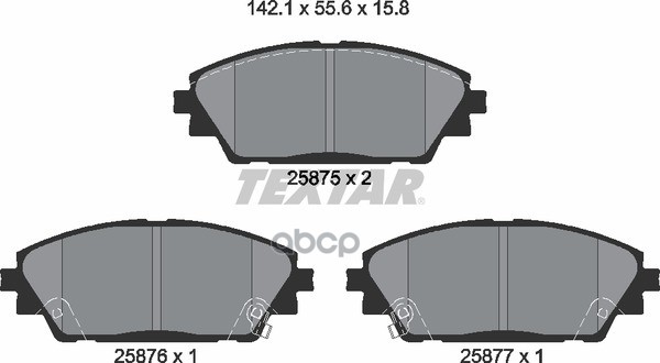 Колодки Тормозные Дисковые Передние Mazda 3 13- Textar арт. 2587501