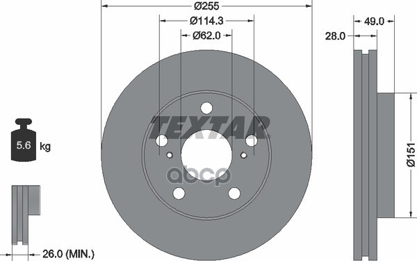 Диск Тормозной | Перед Прав/Лев | Textar арт. 92077600