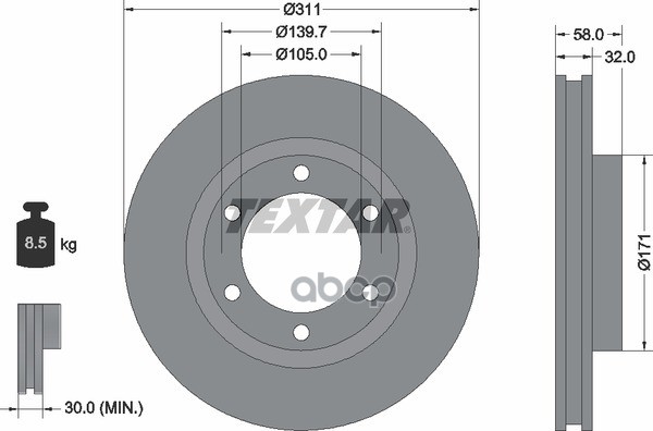 Диск Тормозной | Перед | Textar арт. 92080600