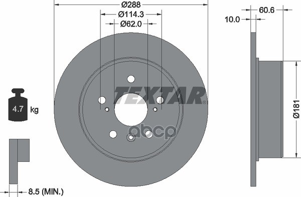 Диск Тормозной Задние Lexus Rx (Mcu15) С Покрытием Pro Textar арт. 92174903