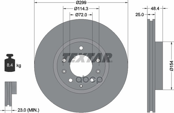 Диск Тормозной Mazda 6 (Gh) Перед. (Min 2Шт.) С Покрытием Pro Textar арт. 92180703