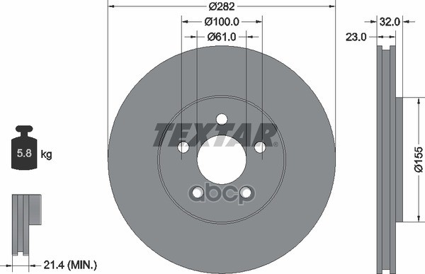 Диск Тормозной Chrysler Stratus 2.0 16V, 2.5 Lx V6 95-01 С Покрытием Pro Textar арт. 92269303