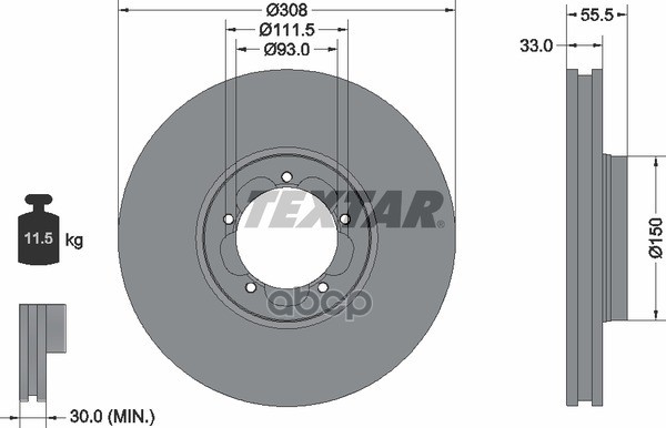 Диск Тормозной Передний Ford Transit 13- С Покрытием Pro Textar арт. 92273003