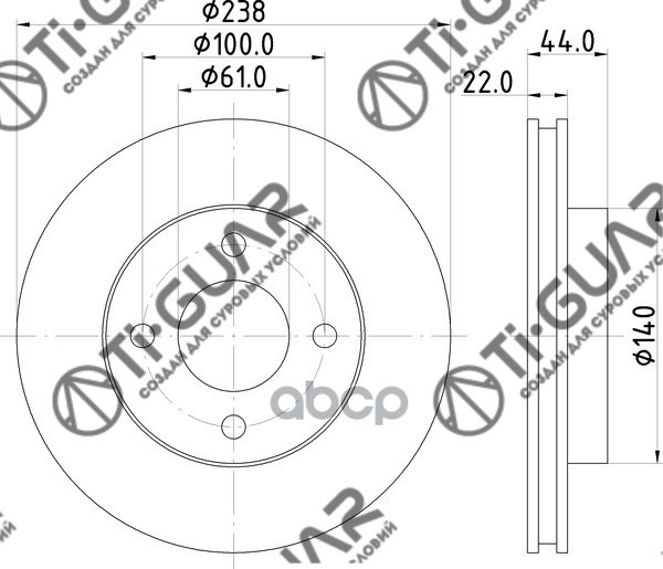 Диск тормозной TG40206AX000 Ti-Guar арт. TG40206AX000