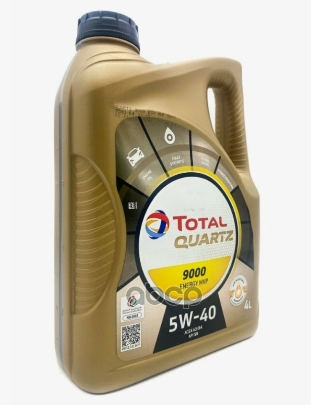Масло моторное синтетическое Quartz 9000 Energy MVP 5W40 SN/CF, A3/B4 4л TotalEnergies арт. 216548
