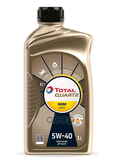 Масло Моторное Синтетическое Quartz 9000 Energy Mvp 5W40 Api Sn/Cf Acea A3/B4 1Л TotalEnergies арт. 216551