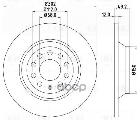Диск торм. Audi A6 (04-) зад. d=302 (DF 180140) Trialli арт. DF180140