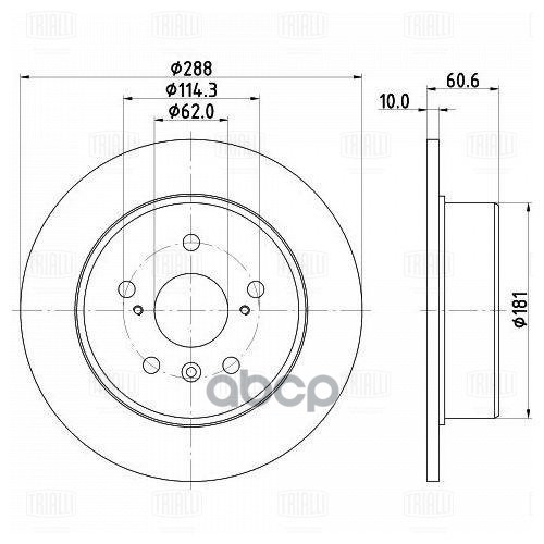 Диск Торм. Для А/М Lexus Rx (97-) 3.0I/Toyota Harrier (97-) Зад. D=288 Trialli Df 190304 Trialli арт. DF 190304