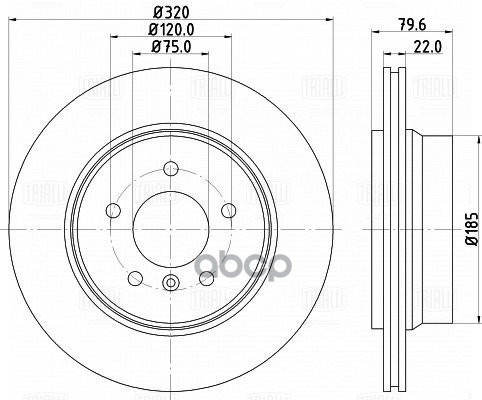 Диск торм. BMW X3 (E83) (04-) зад. d=320 (DF 263919) Trialli арт. DF263919