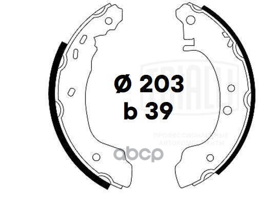Колодки торм. Nissan Almera N15 (95-) барабан. 203x39 т/с Bendix (GF 4508) Trialli арт. GF4508