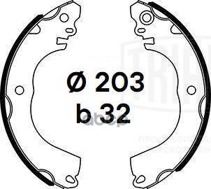 Колодки торм. для а/м Nissan Tiida (04-) барабан. 203x32 (GF 4512) Trialli арт. GF4512