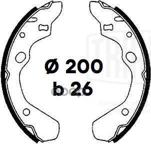 Колодки торм. для а/м Mazda 626 (87-) барабан. 200x26 (GF 4555) Trialli арт. gf-4555