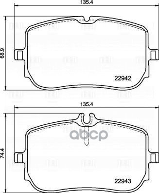 Колодки торм. Mercedes A (W177) (18-)/CLA (C118) (19-) диск. перед. 135x69мм (PF 2243) Trialli арт. PF2243