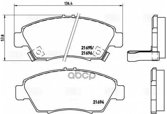 Колодки торм. для а/м Honda Civic VII (00-) диск. перед. т/с Akebono (PF 4215) Trialli арт. pf-4215