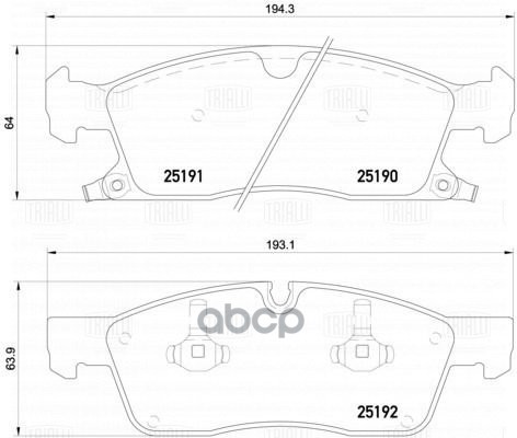 Колодки торм. для а/м Jeep Grand Cherokee IV (10-) диск. перед. т/с Ate (PF 4242) Trialli арт. pf-4242