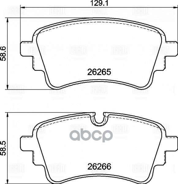 Колодки торм. Audi A4 (B9) (17-)/A6 (18-) диск. зад. 129x59 (PF 4475) Trialli арт. PF4475