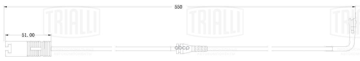 Датчик износа колодок BMW 5 (E39) (95-) зад. L=550 (PFS 0033) Trialli арт. PFS0033