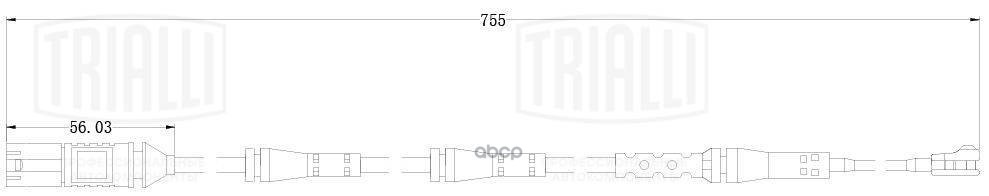 Датчик износа колодок BMW X4 (F26) (18-) зад. L=755 (PFS 0129) Trialli арт. PFS0129