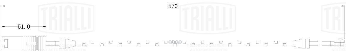 Датчик износа колодок для а/м BMW X5 (E53) (00-)/5 (E39) (95-) перед. L570 (PFS 4175) Trialli арт. PFS4175