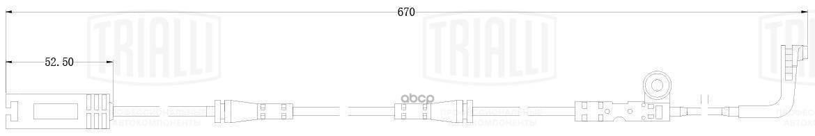 Датчик износа колодок BMW 5 (E60) (03-) перед. L=670 (PFS 4178) Trialli арт. PFS4178