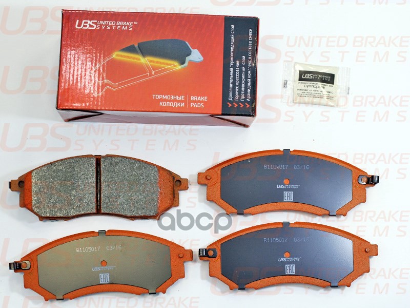 Тормозные Колодки Niss Murano/Pathfinder/Qashqai/Rnlt Koleos 08-/Infin Q70(Y51) 13- Передние UBS арт. b1105017