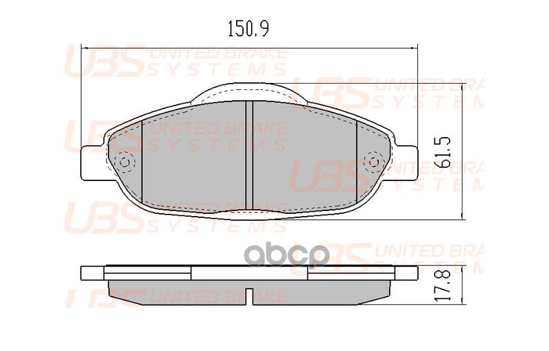 Премиум Тормозные Колодки Peugeot 308 07-/10-/13-/3008 09-/13- Передние UBS арт. bp1107063