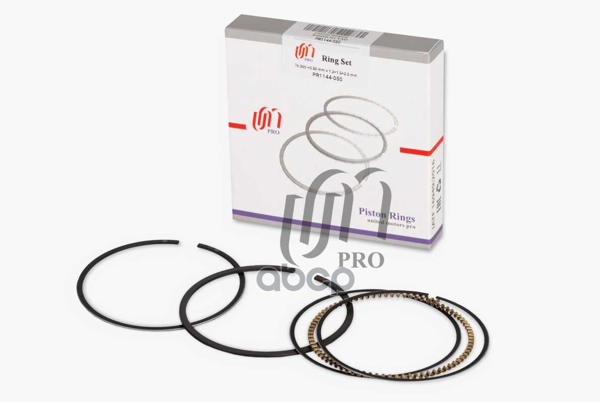 Кольца поршневые 0.50 VW AFH/APE d76.5 + 0.50 1.2-1.5-2.5 (030 198 151F) на 1 цил. UM United Motors арт. PR1144050