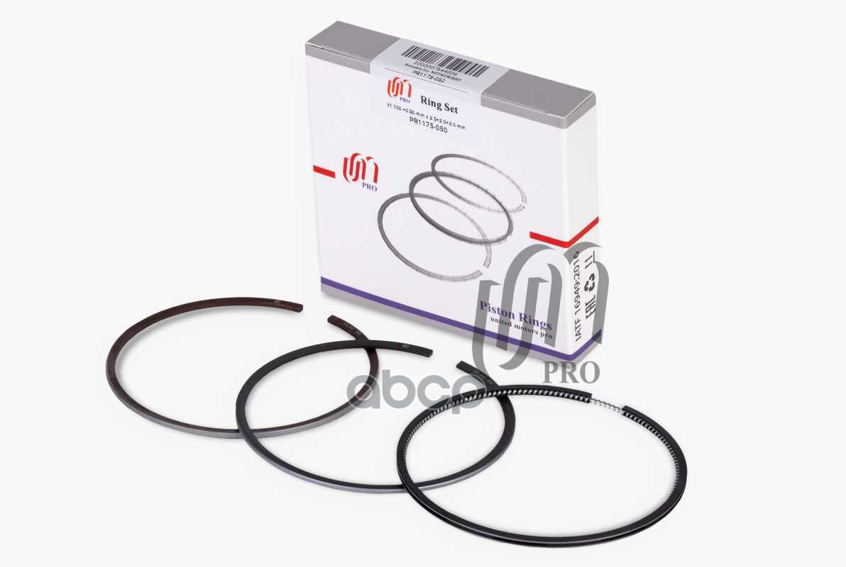 Кольца поршневые 0.50 Mitsubishi 4D56T 2.5 CRDi 16V d91.1+0.50 2.5-2.0-3.0 на 1 цил. (1110B977) UM United Motors арт. PR1175050