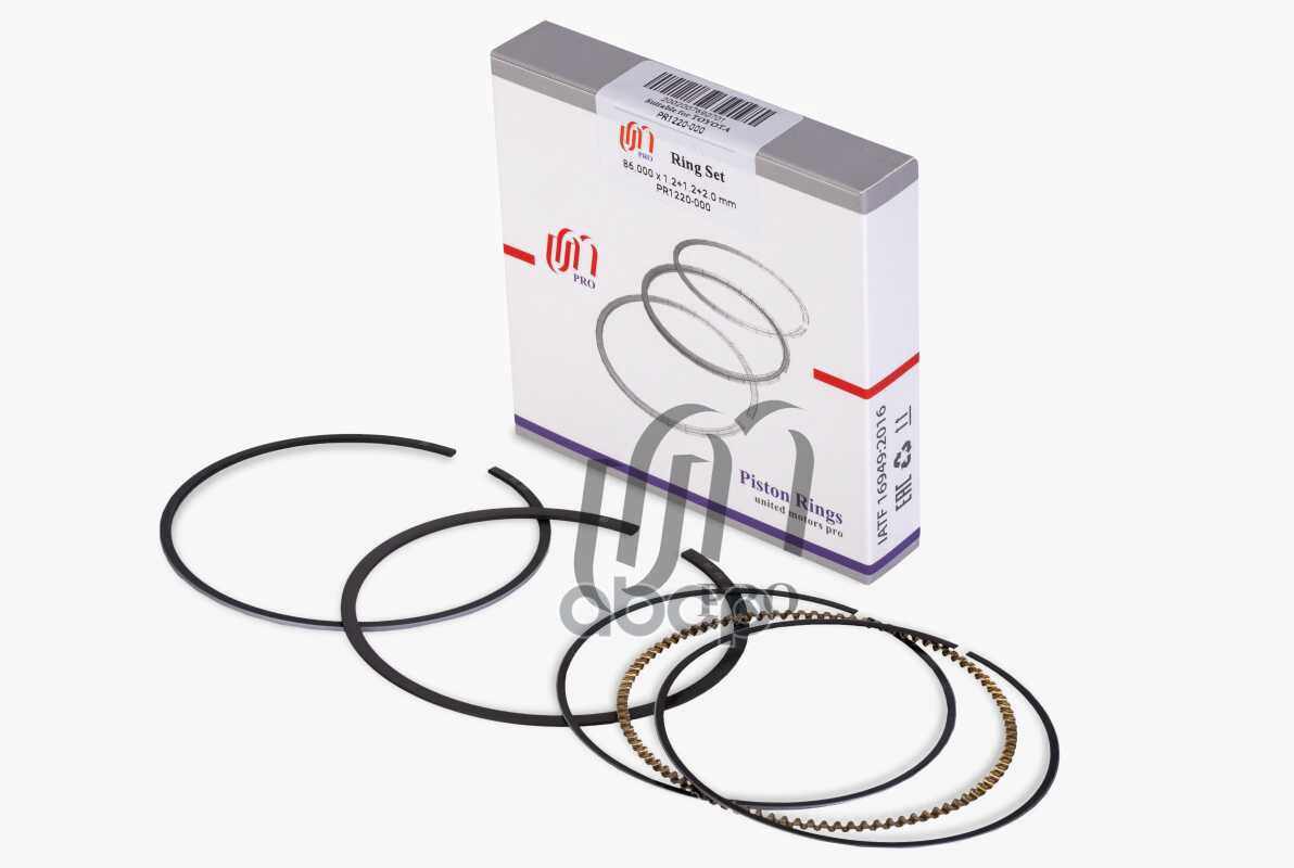 Кольца поршневые STD Toyota 1AZ-FE d86.0 STD 1.2-1.2-2.0 (13011-28120) на 1 цил. UM United Motors арт. PR1220000