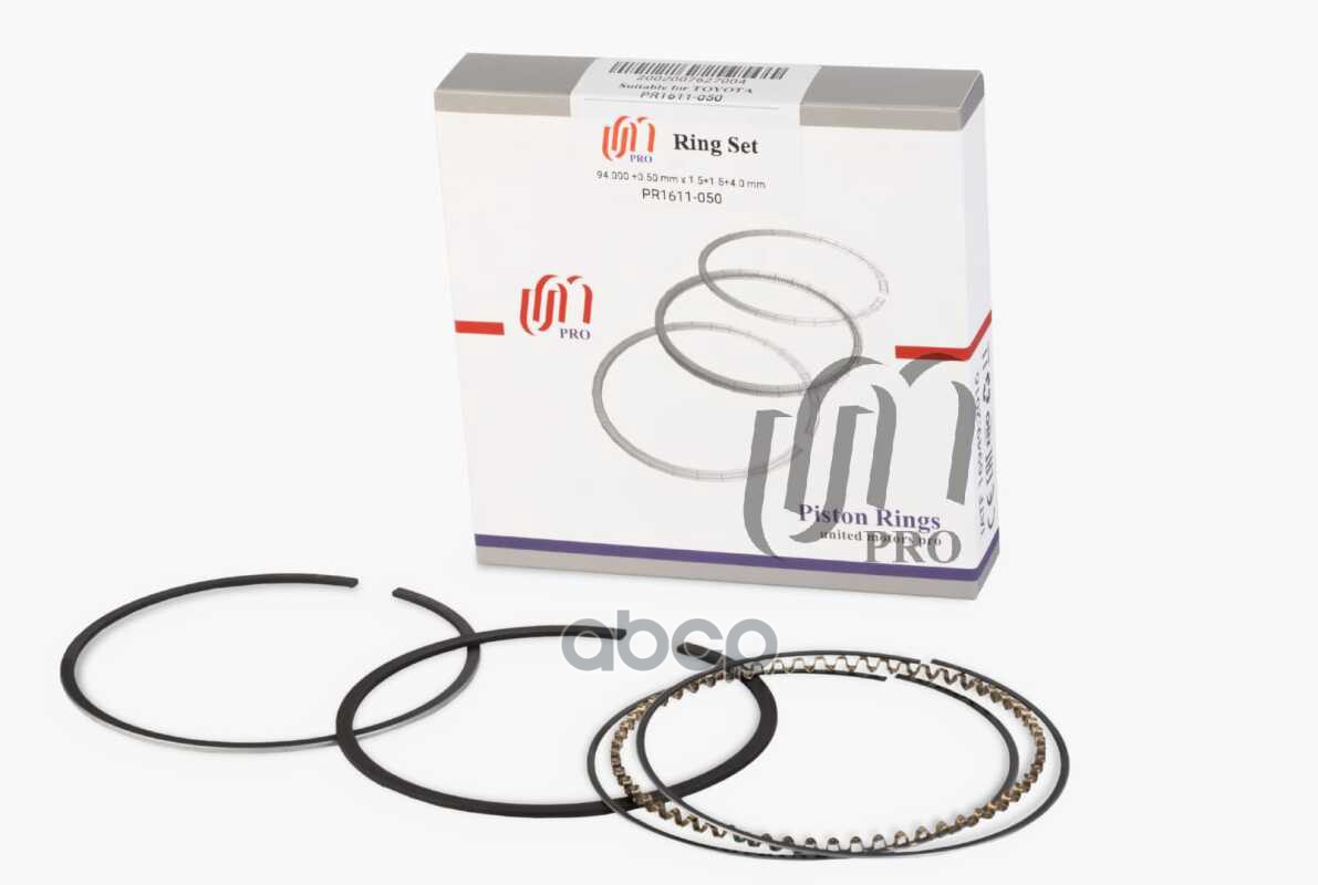 Кольца поршневые 0.50 Toyota 2UZ-FE d94.0+0.50 (1.5-1.5-4.0) на 1 цил. UM United Motors арт. PR1611050