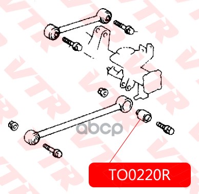 САЙЛЕНТБЛОК ПРОДОЛЬНОГО РЫЧАГА ЗАДНЕЙ ПОДВЕСКИ VTR арт. TO0220R