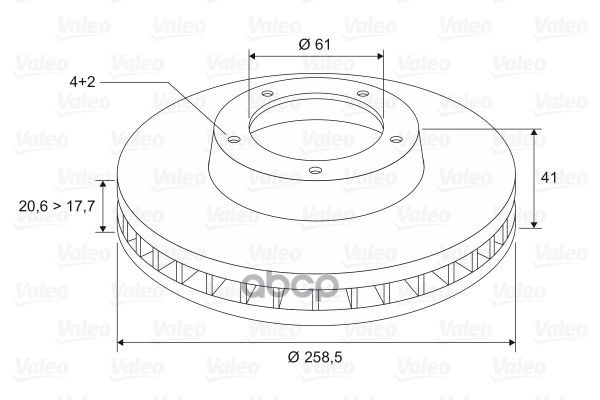 Диск Тормозной Renault Logan/Sandero 04-15/Lada Largus 1.6 12- Перед X1 Valeo арт. 297208