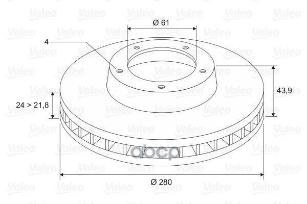 Диск Тормозной Renault Megane Ii 297655 Valeo арт. 297655