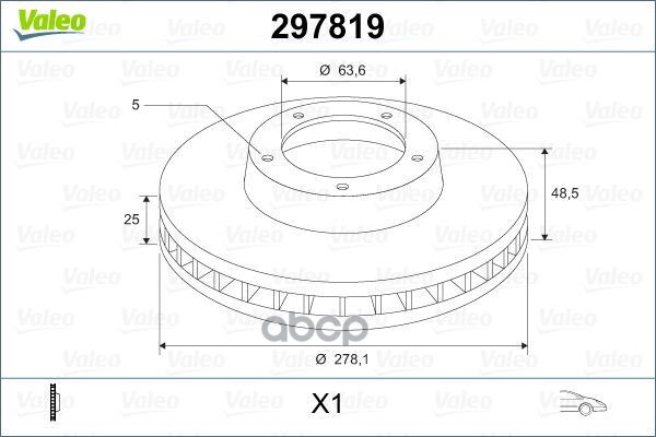 Диск Тормозной Ford Focus Ii,C-Max 03>,Volvo S40 2.4,2.0D 04> Передний Valeo арт. 297819