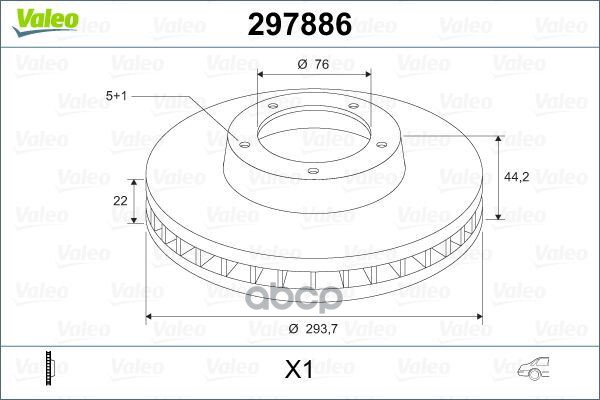 Диск Тормозной Задн Vw Multivan V,Transporter V 03- Valeo арт. 297886