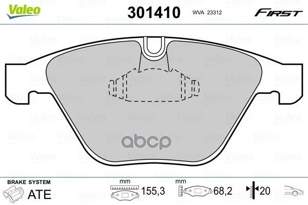 Колодки Тормозные Дисковые Перед Bmw 3, 5, 6 04- 2.5-3.0D, 2.0-6.0 03- Valeo арт. 301410