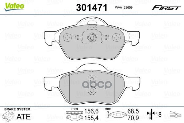 Колодки торм. пер.REN Valeo арт. 301471