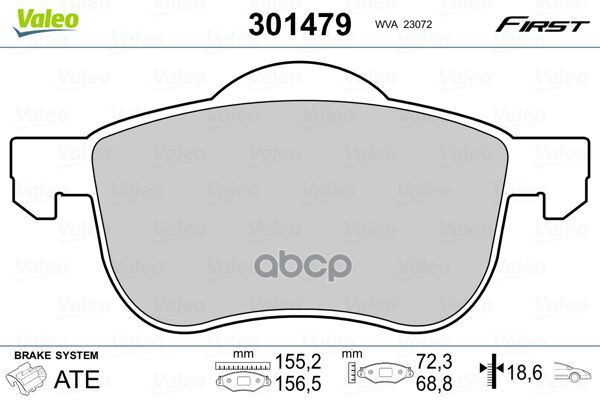 Колодки Тормозные Дисковые Перед Volvo S60 00 -, Volvo V70 99 -, Volvo V70 Xc 00-02, Volvo Xc70 02 ,- Volvo S80 07.98 - Valeo...