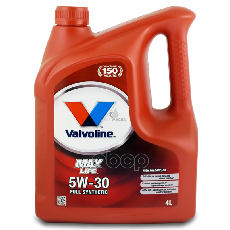 Valvoline Масло Моторное Синтетическое Valvoline Maxlife C3 5W-30 (4Л) 872368