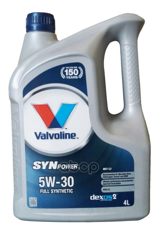 Valvoline Масло Моторное Synpower Mst C3 5W30 4Л