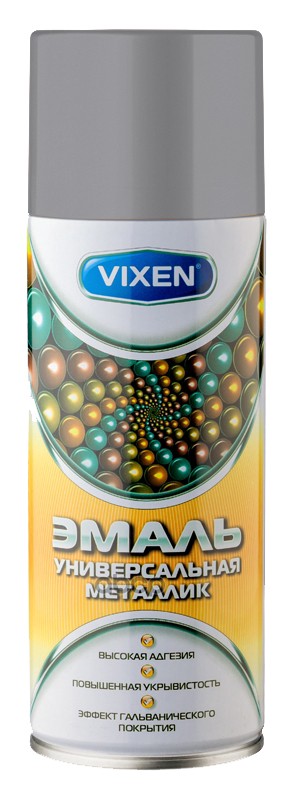 Эмаль универсальная металлик, хром зеркальный, аэрозоль 520 мл VIXEN VX19130 Vixen арт. VX19130