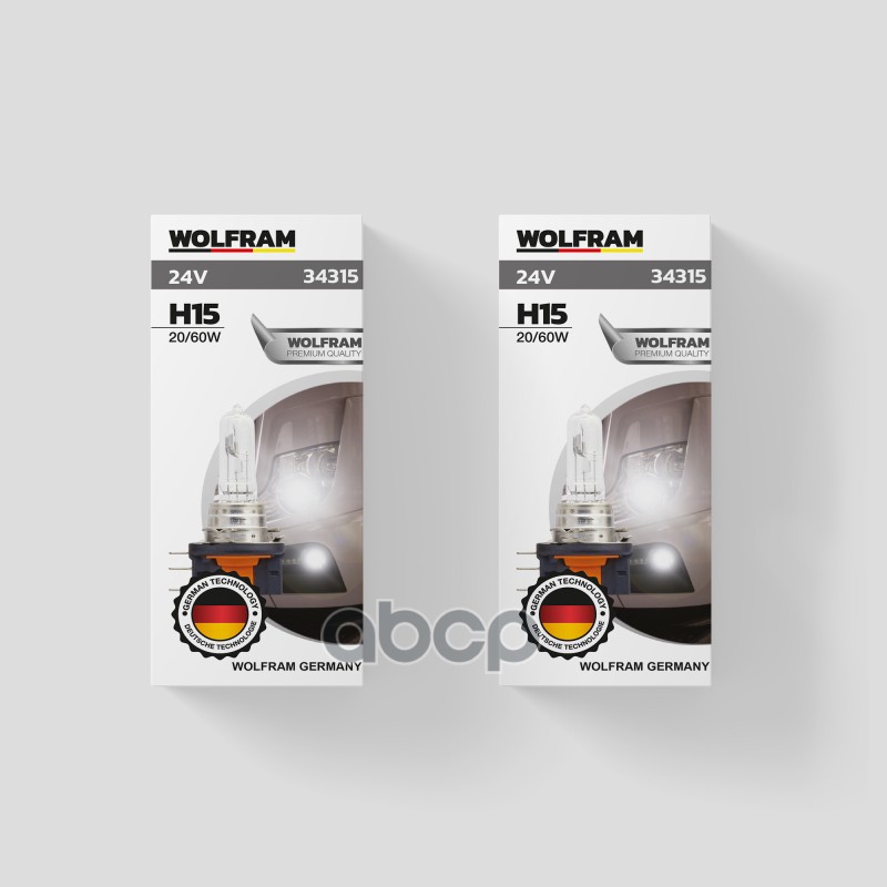Лампа 24V H15 20/60W Pgj23t-1 Wolfram Halogen Bulb 1 Шт. Картон 34315 WOLFRAM арт. 34315