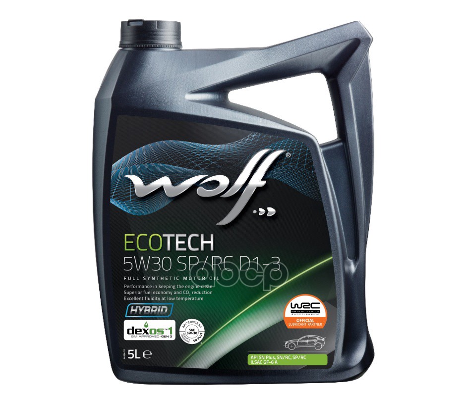 Wolf Масло моторное синтетическое ECOTECH 5W30 SP/RC, D1-3 5л